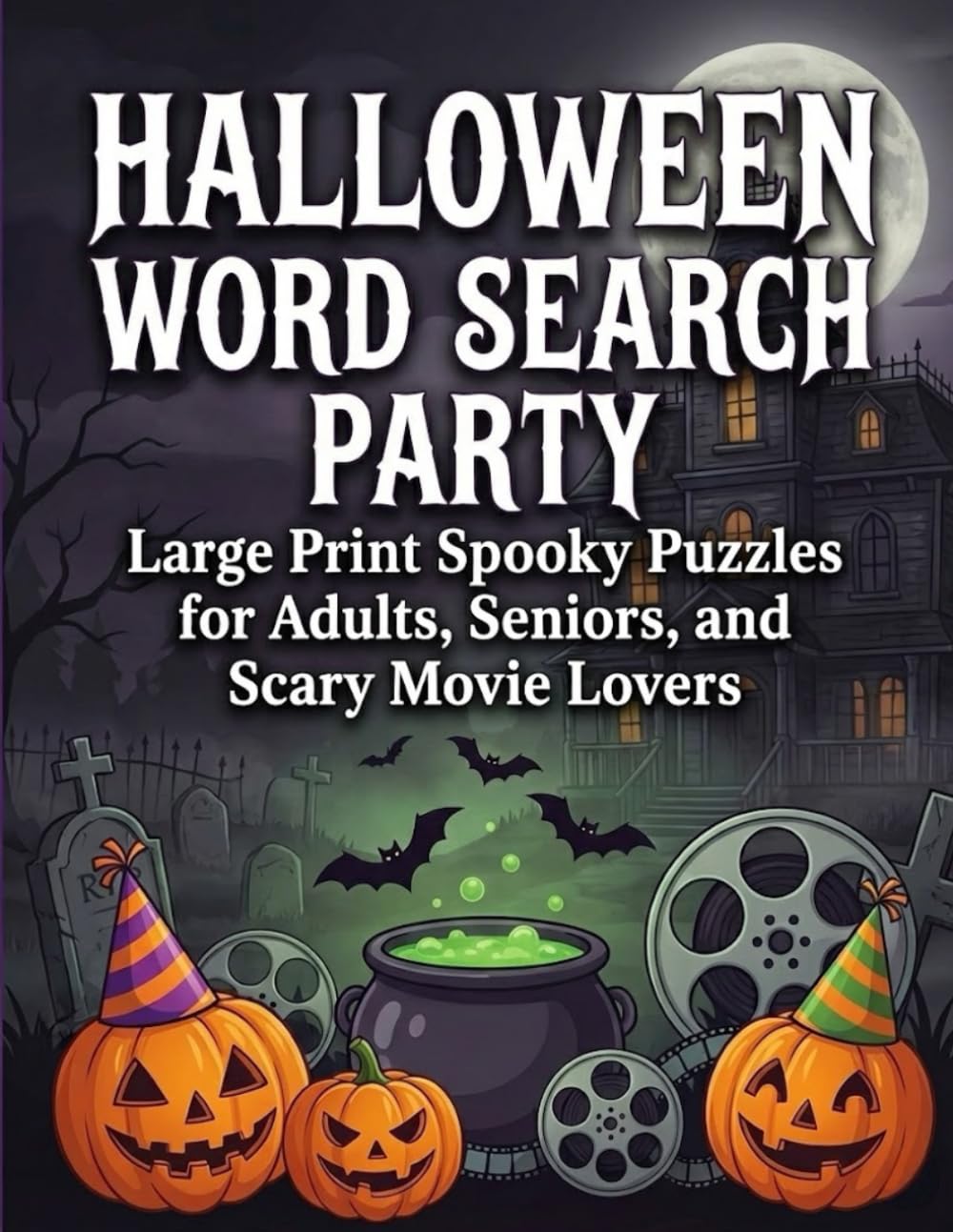 Halloween Word Search Party: Large Print Spooky Puzzles for Adults, Seniors, and Scary Movie Lovers