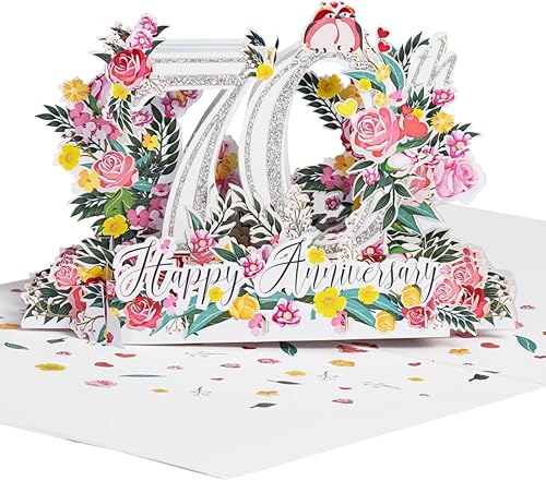 Vista 17 de iGifts And Cards Tarjeta de Felicitación Emergente 3D del Feliz 10º Aniversario Hito - Pareja Perfecta, Matrimonio, Boda, Elegante, Almas Gemelas