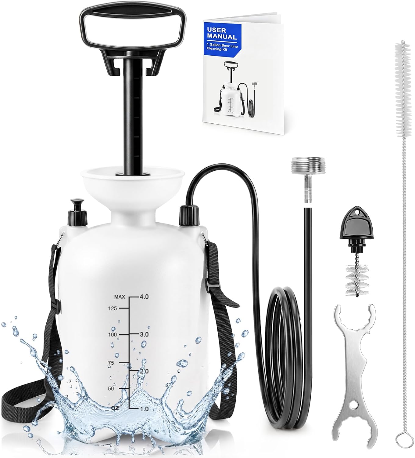 Kegerator Cleaning Kit Hand Pump Pressurized Beer Line Cleaning Keg