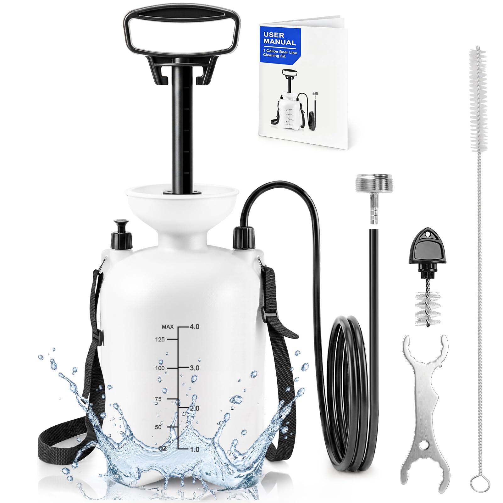 Kegerator Cleaning Kit Hand Pump Pressurized Beer Line Cleaning Keg