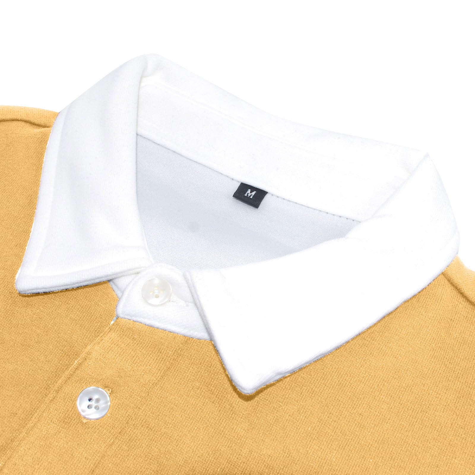 MakingDa Sweat Homme Col Polo Manches Longues Chaud Pullover Sweatshirt Hiver Thermique Couleur Unie Coton Pull Top