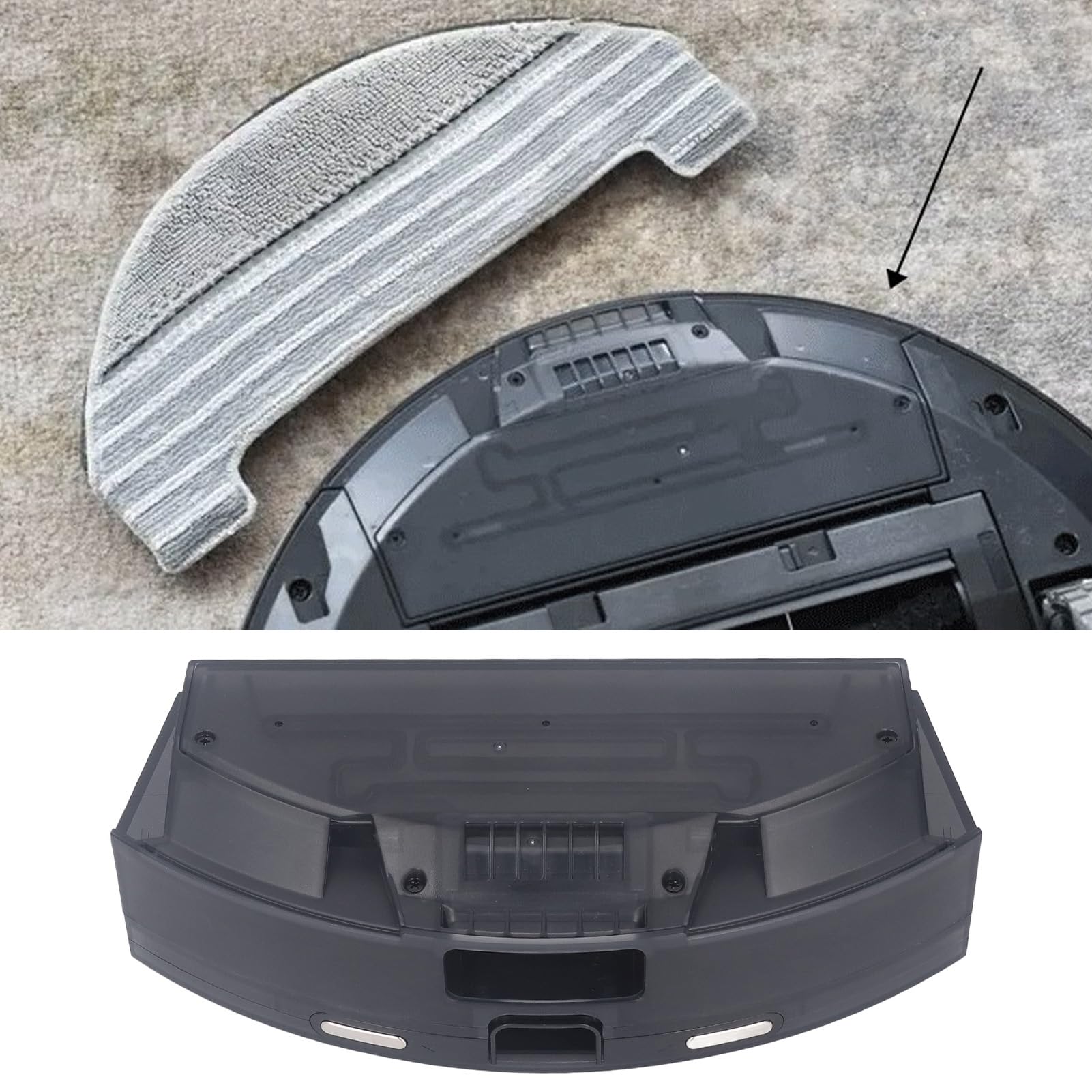 Acouto Caja de Recolección de Polvo con Tanque de Agua 2 en 1 ABS Fácil Instalación para Robot de Barrido M8pro Pieza de Repuesto para Mantener una Barredora Polvo de Repuesto Reemplazable para