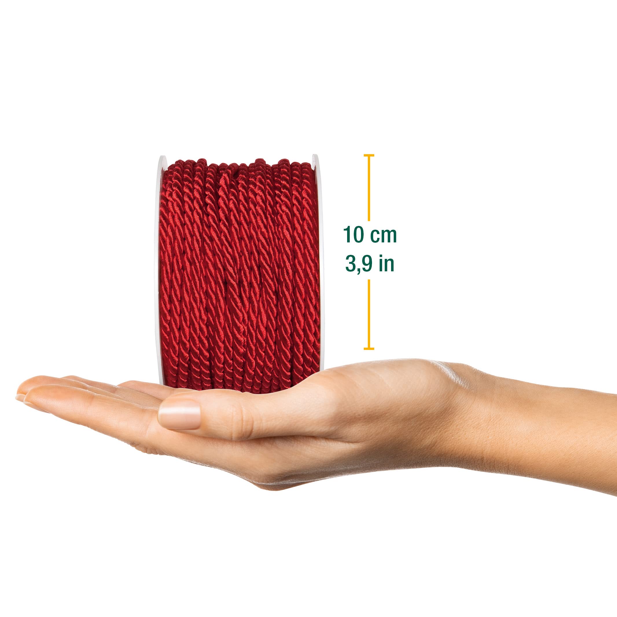 Cordon En Satin Brillant Halbach - Acétate, Largeur 2 Mm, Longueur 50 M - Fabriqué En Allemagne, Certifié Öko-Tex - Abricot