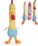 Squeaky Duck Dog Toy: Cute Stuffed Dog Chew Toys with Large Durable Rubber Squeaker, Dog Toy for Aggressive Chewers, Large, Medium Small Dogs, Plush Crinkle Pet Supplies for Doredom and Stimulating