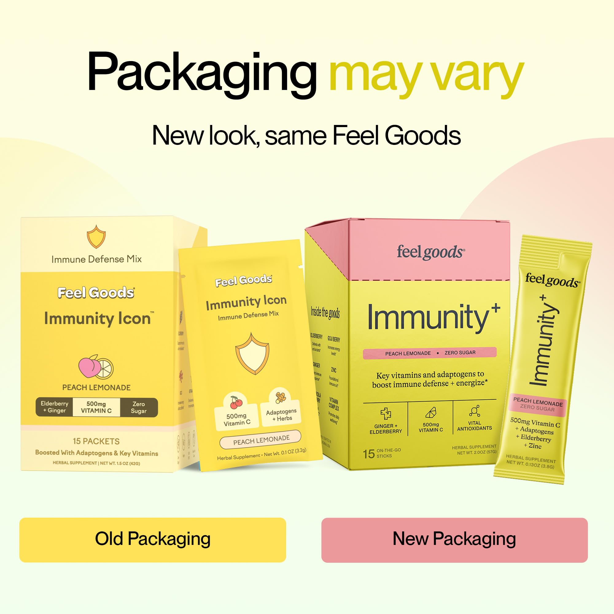 Feel Goods Immunity+ 500mg Vitamin C, Immune Support, Adaptogens, 15 Ct — Amazon image 8