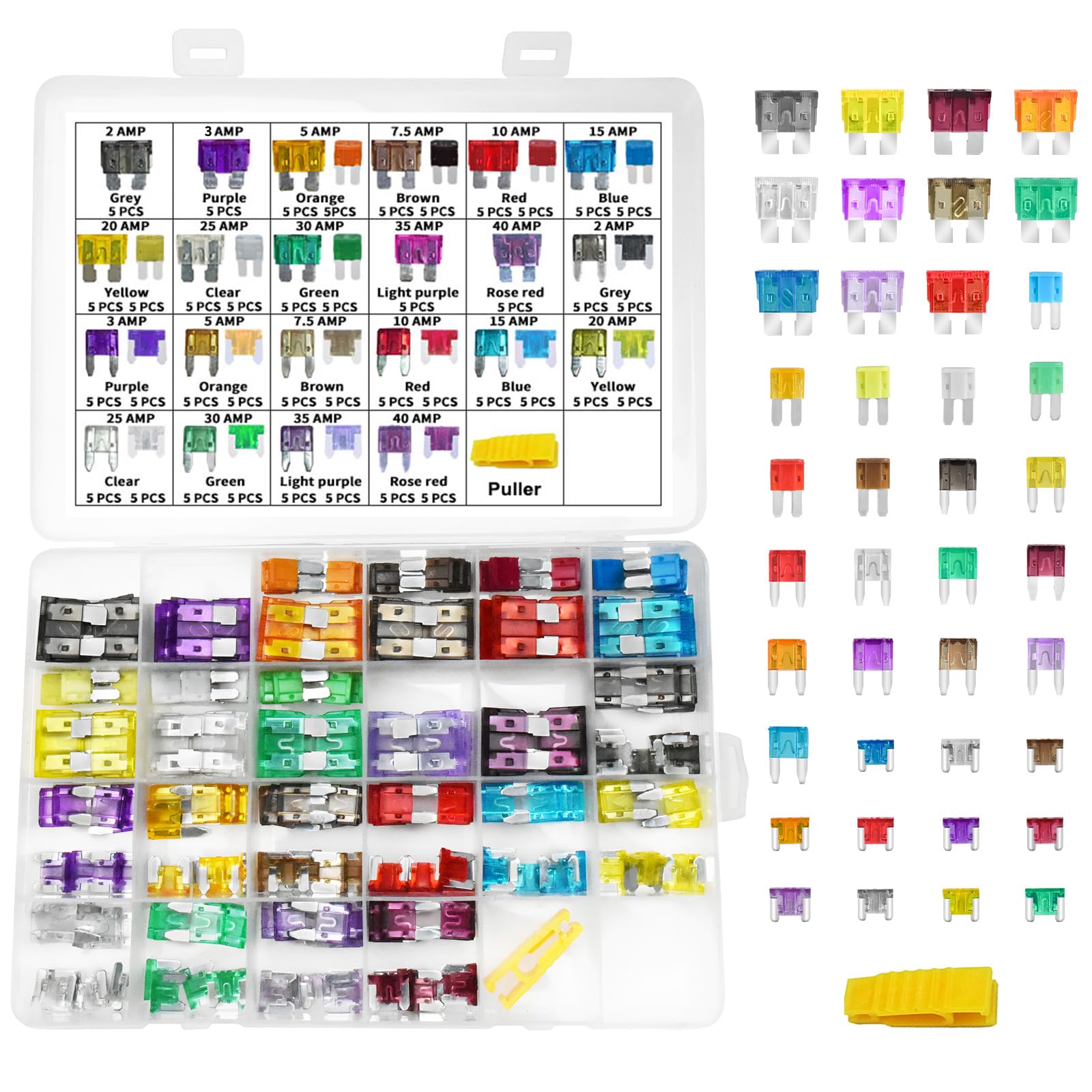 MuHize 200Pcs Upgraded Car Fuses - ATR APT Blade Fuses Assortment Kit(2A/3A/5A/7.5A/10A/15A/20A/25A/30A/35A/40A)-image-21