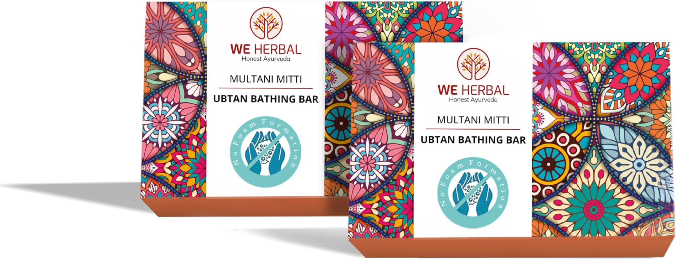 Ubtan Bathing Bar, 100% Natural & Organic Bathing Soap, Enriched with Multani Mitti & Herbs, Removes Impurities & Soothens Skin, For Men & Women, (Pack of 2)