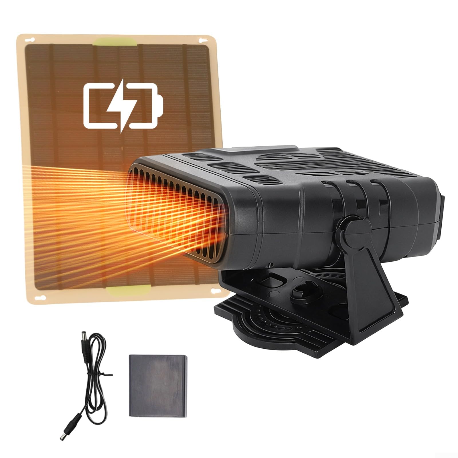 Riscaldatore portatile ad energia solare da 20 W per molteplici usi, riscaldatore solare per serra con batteria per pollaio, adatto per il riscaldamento della casa degli animali domestici in inverno