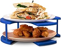 Vista 1 de DoubleWave Mini apilador de platos de microondas de 2 niveles para microondas pequeños, sin BPA, apilador de platos fríos para microondas