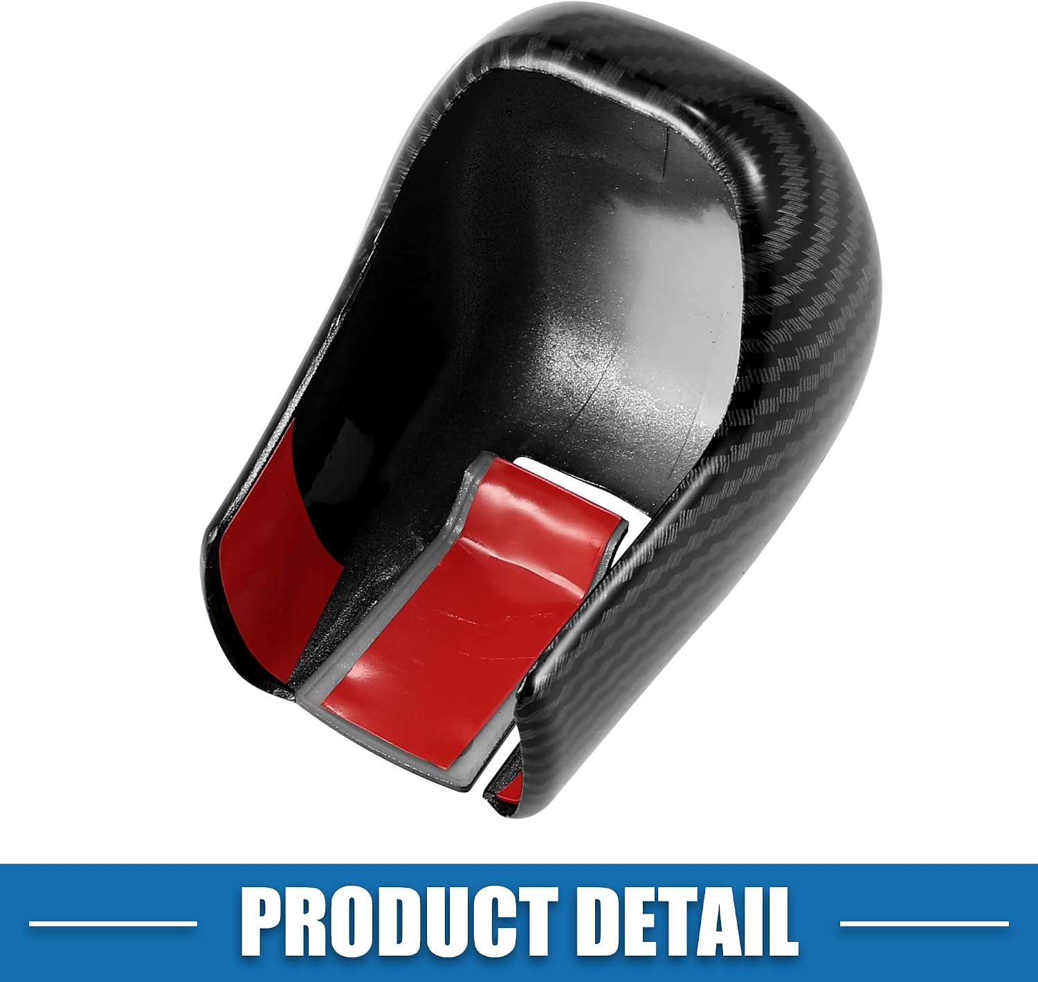 Gear Shift Knob Cover Automatic Transmission Lever Trim for Honda Civic 10th Gen 2016 2017 2018 2019 2020 2021 ABS Carbon Fiber Pattern Black