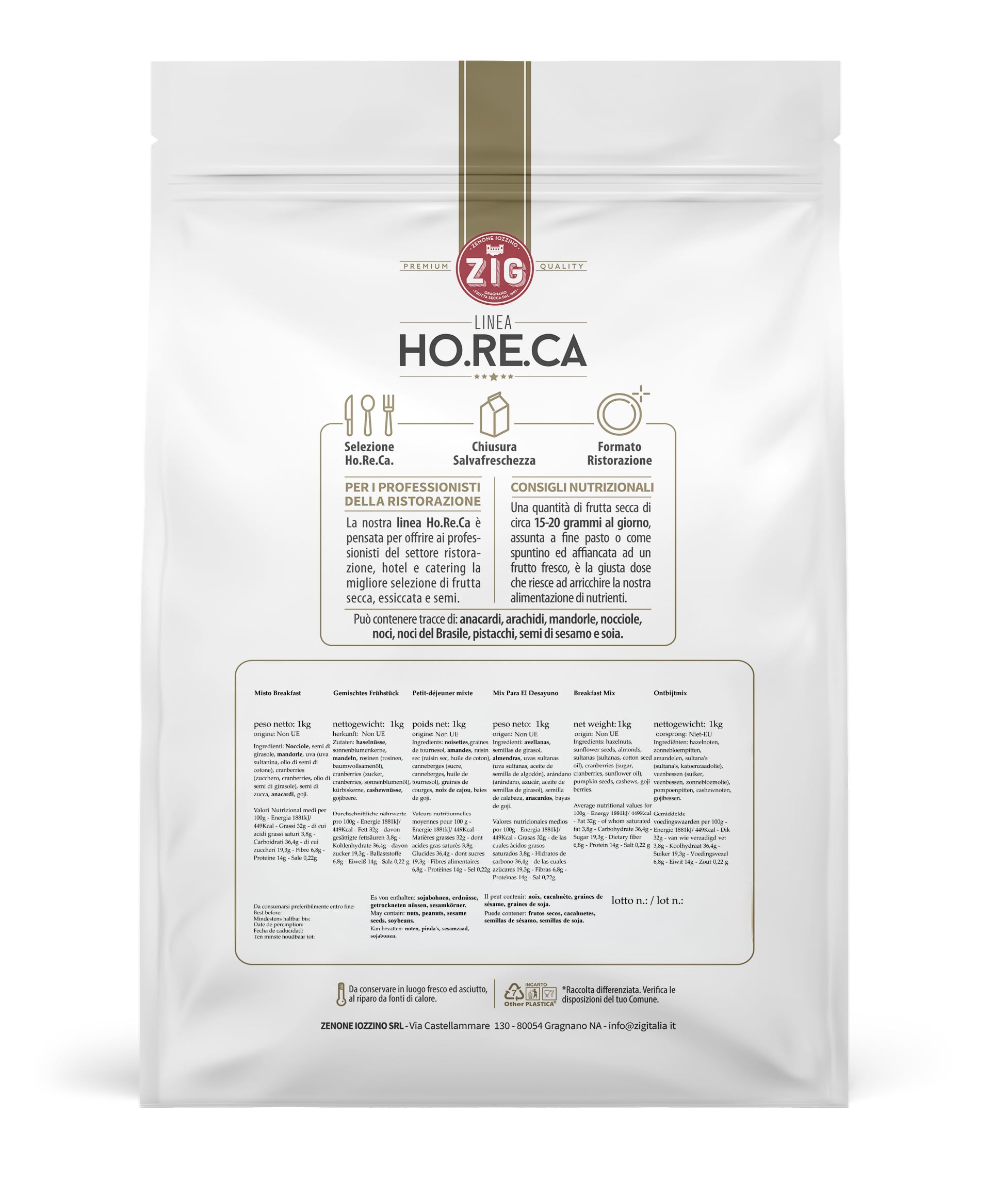 ZIG HORECA mix para el desayuno frutos secos y semillas 1 Kg