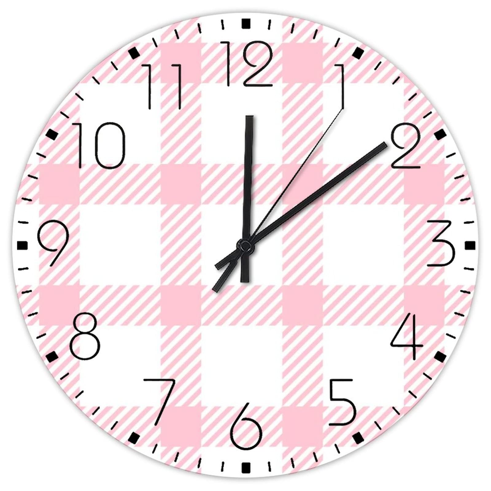 Horloge murale en bois rose pour entrée et bureau déco moderne et calme
