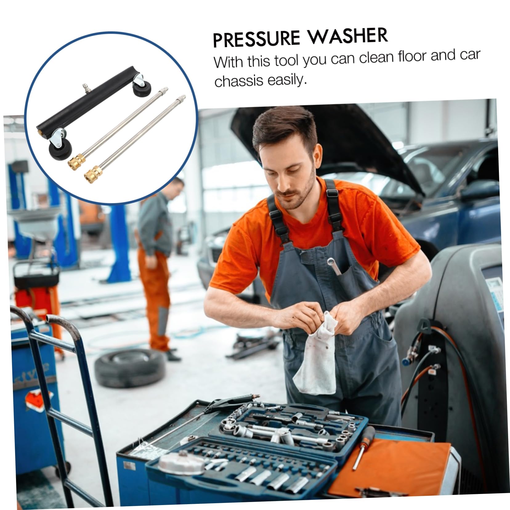 Cepillo Material Acero Inoxidable y Latón para Hidrolavadora de Alta Presión Rueda Giratoria para Limpieza de Chasis de Coche y Suelo Adecuado para Limpieza de Vehículos