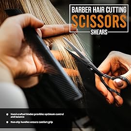 Utopia Care Hair Cutting and Hairdressing Scissors 6.5 Inch, Premium Stainless Steel Shears with Smooth Razor and Sharp Edge Blades for Salons, Men, Women and Kids, Rainbow