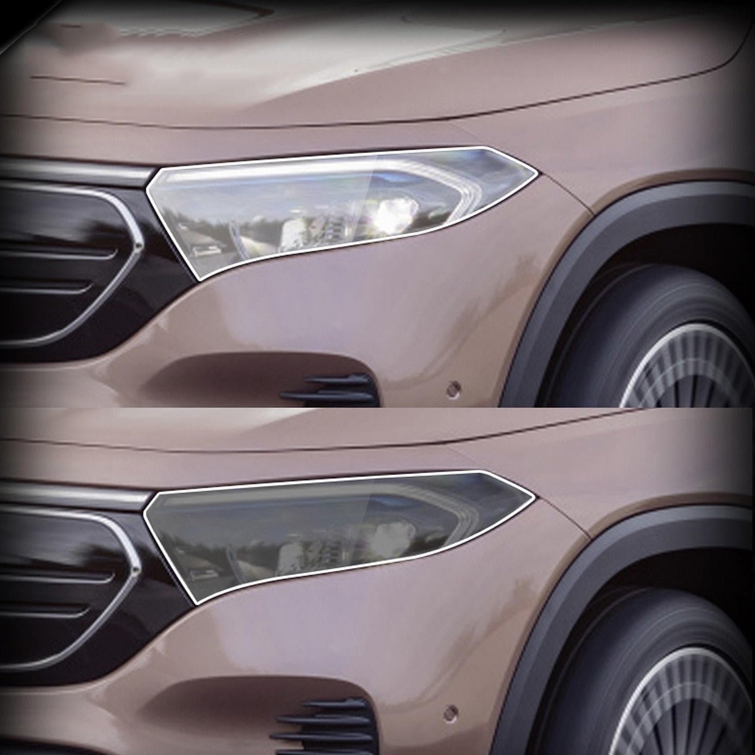 JCAKES Car Exterior Headlight Anti-Scratch TPU Protective Film Anti-Scratch Repair Film Accessories，for Mercedes-Benz EQA EQB 2021-2022