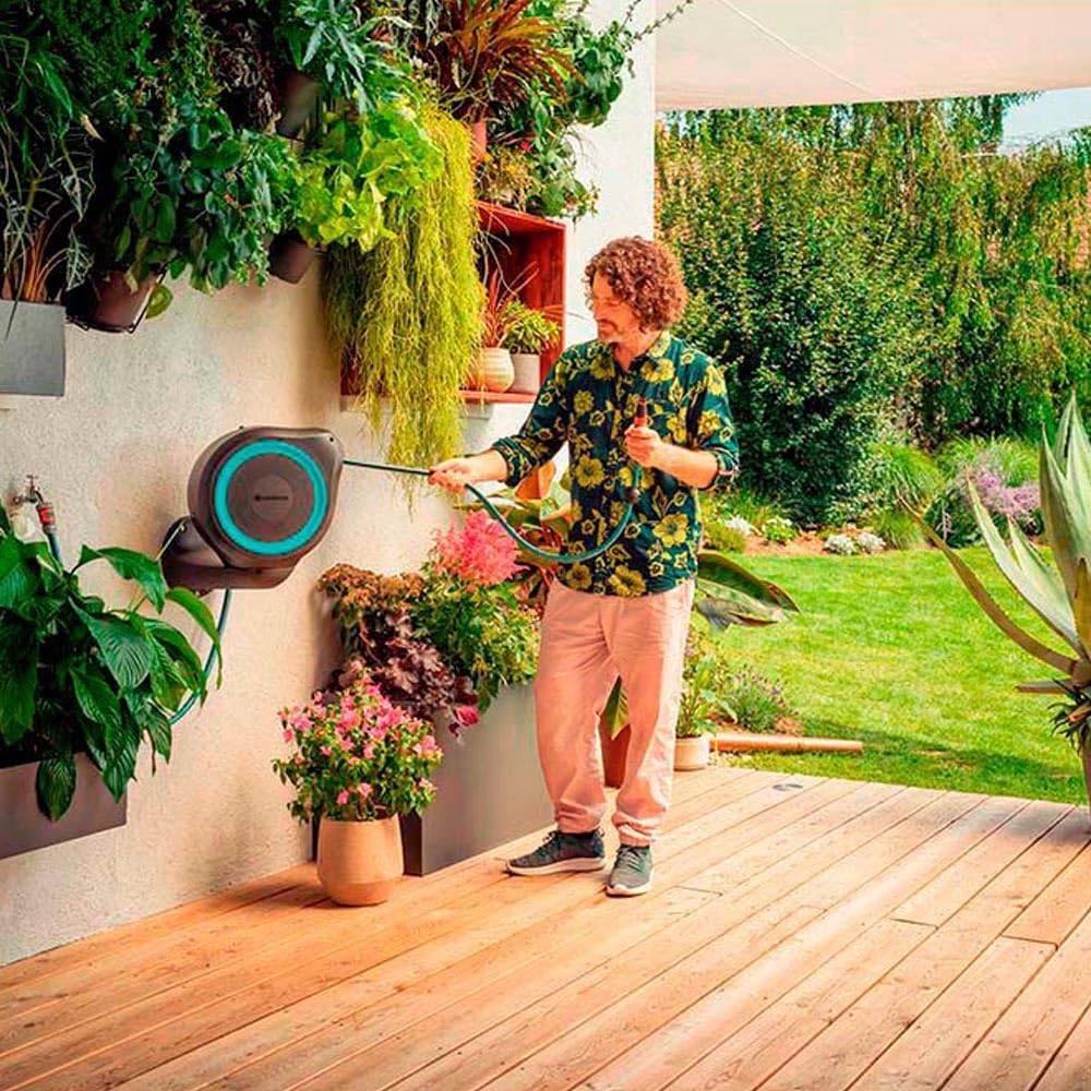GARDENA Dévidoir automatique mural gardena rollup s - 15 m - bleu - 18600-20