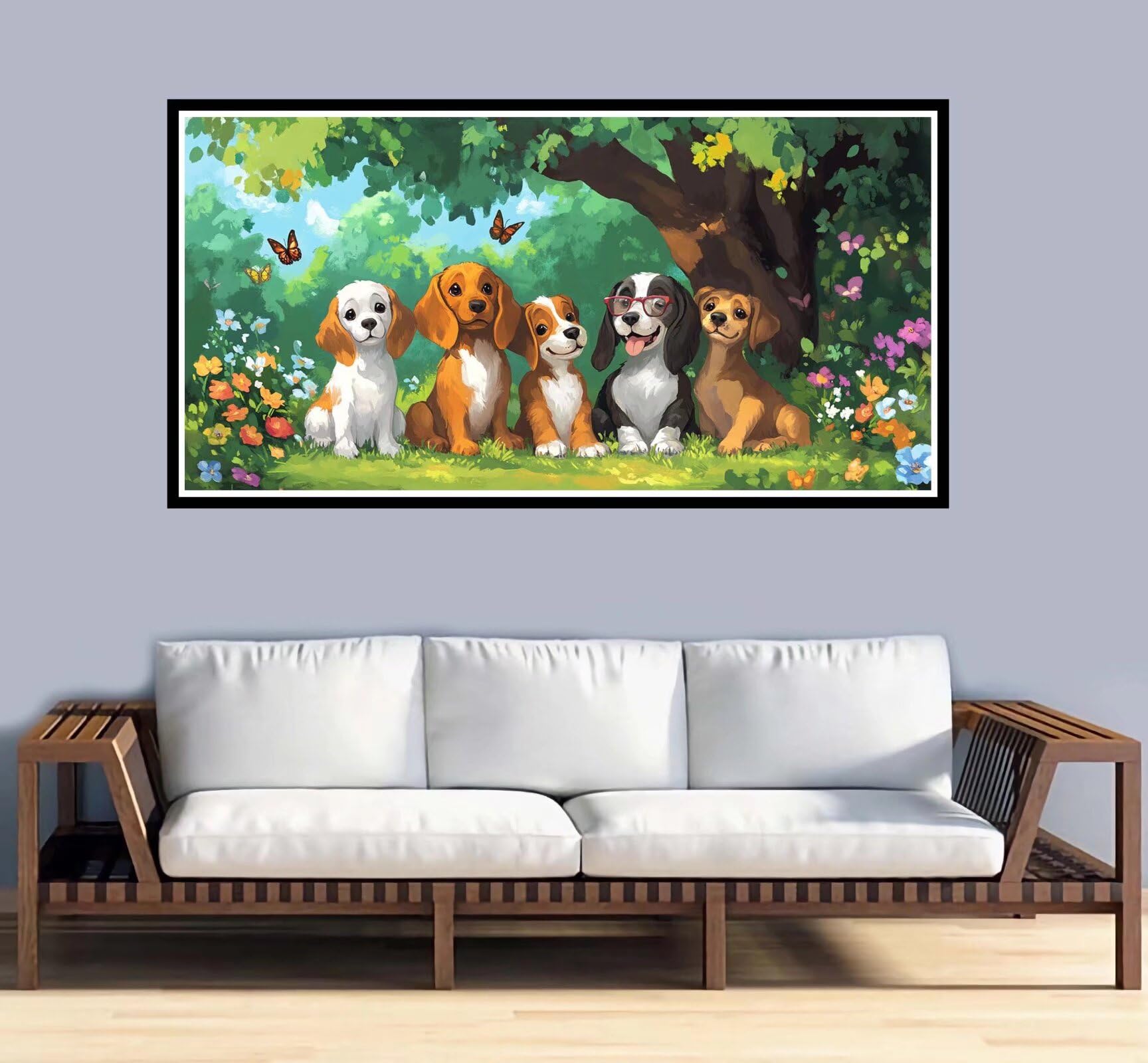 Grande Dipingere con i Numeri 60x120cm Dipingere con i Numeri Adulti Cane Paint by Numbers Hobby Creativi Adulti e Principianti fai da te Kit Completo Craftoria,Decorazioni Casa Regalo Albero-y1200