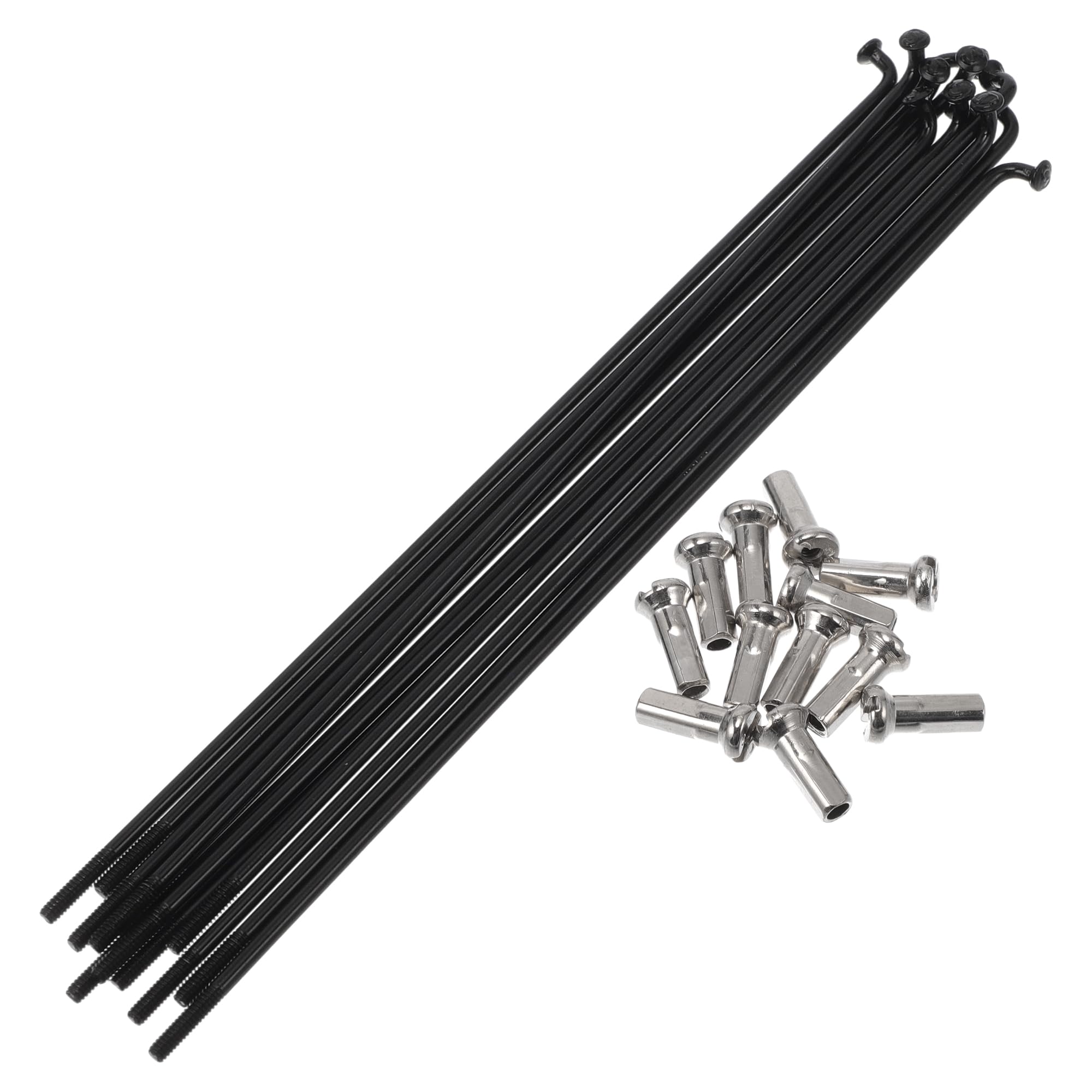 A ABSOPRO Bicycle Spokes 14G 139mm Length Bike Wheel Spokes 304 Stainless Steel Black 1 Set
