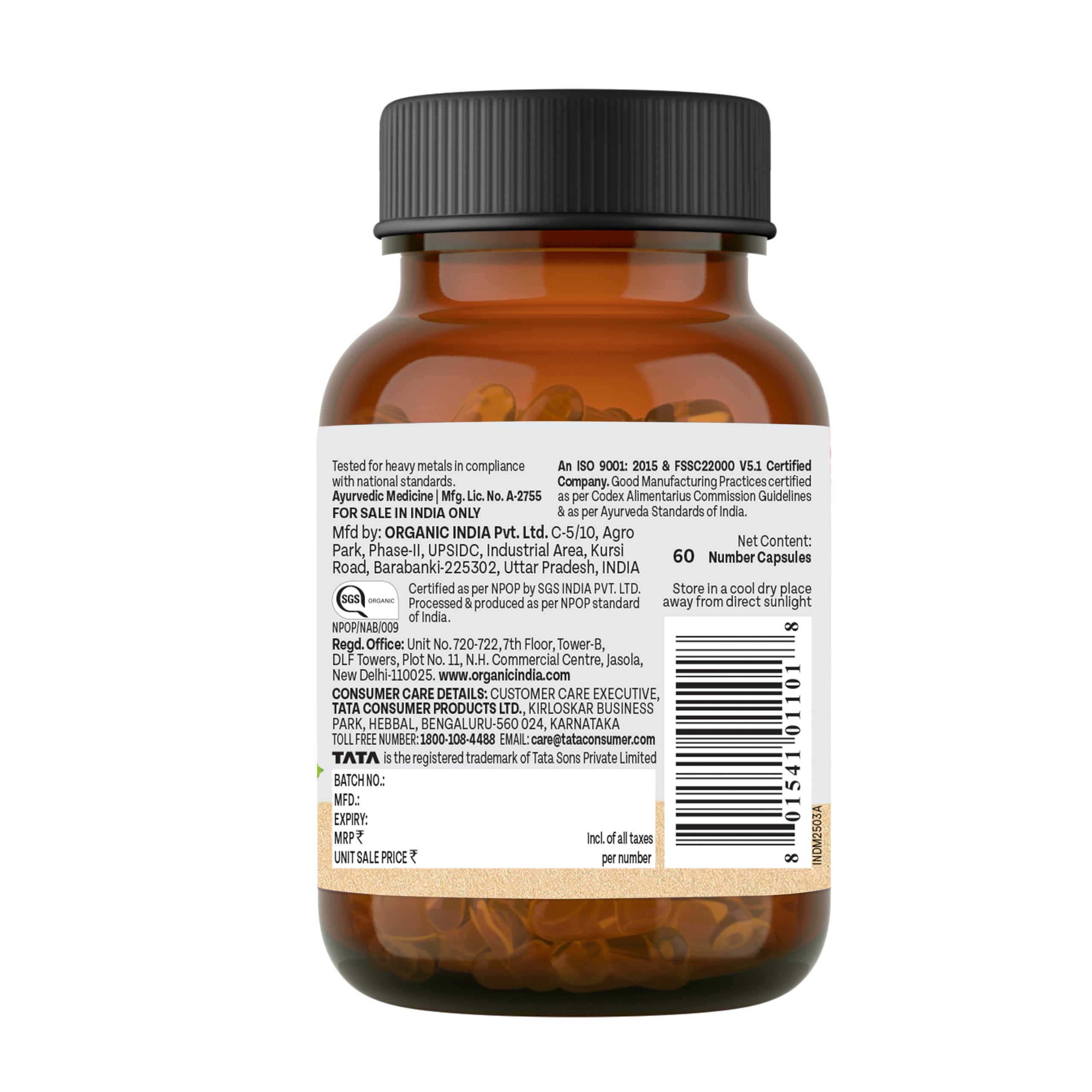 A TATA Product - Organic India Immunity - 60 Veg Capsules, Helps Boost Immune Response Against Illness, Relief From Cold, Cough, Flue & Other Respiratory Tract Infection, GMP & NPOP Certified Organic product image 9