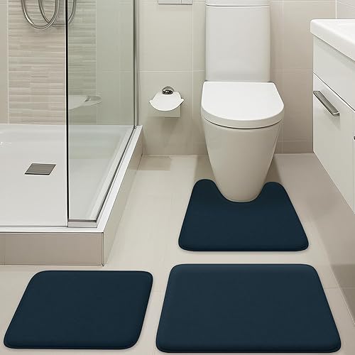 Miniatura 40 de Alfombra de baño de lujo – 1 pieza de tapete de baño con espuma viscoelástica, antideslizante y ultrasuave, altamente absorbente, fácil de limpiar -