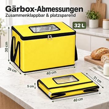 Cloud Fire Bread Proofing Box with Heater 40 x 26 x 30 cm 32 L