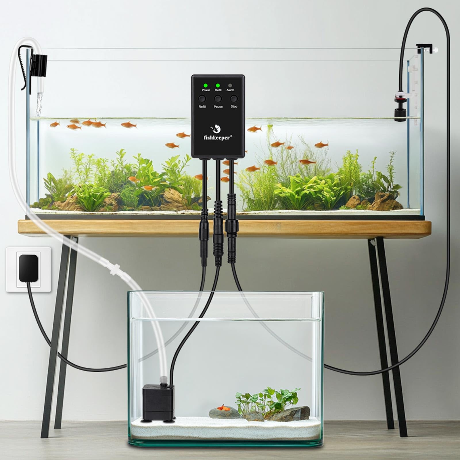 Auto Top Off System Refilling System with Float Ball Sensor,Fish Tank Sump Water Filler Refiller Automatic Water Change for Aquarium Fish Tank Swimming Pool Saltwater Freshwater