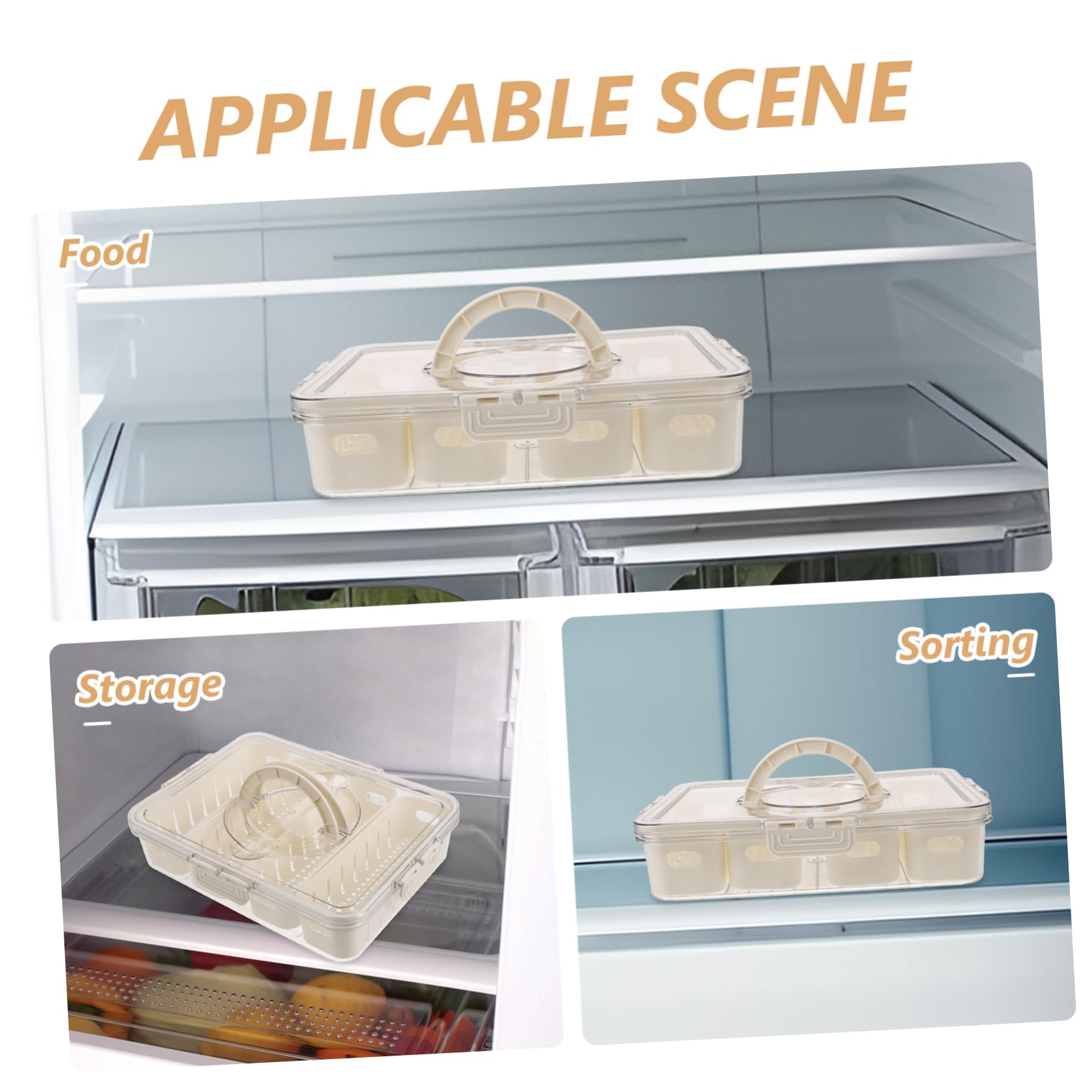 Gatuida Contenedor de Frutas Reutilizable de Pet con Compartimentos Separados, Tapa y Asa para Almacenamiento Individual y Transporte Conveniente en Refrigerador y Viaje