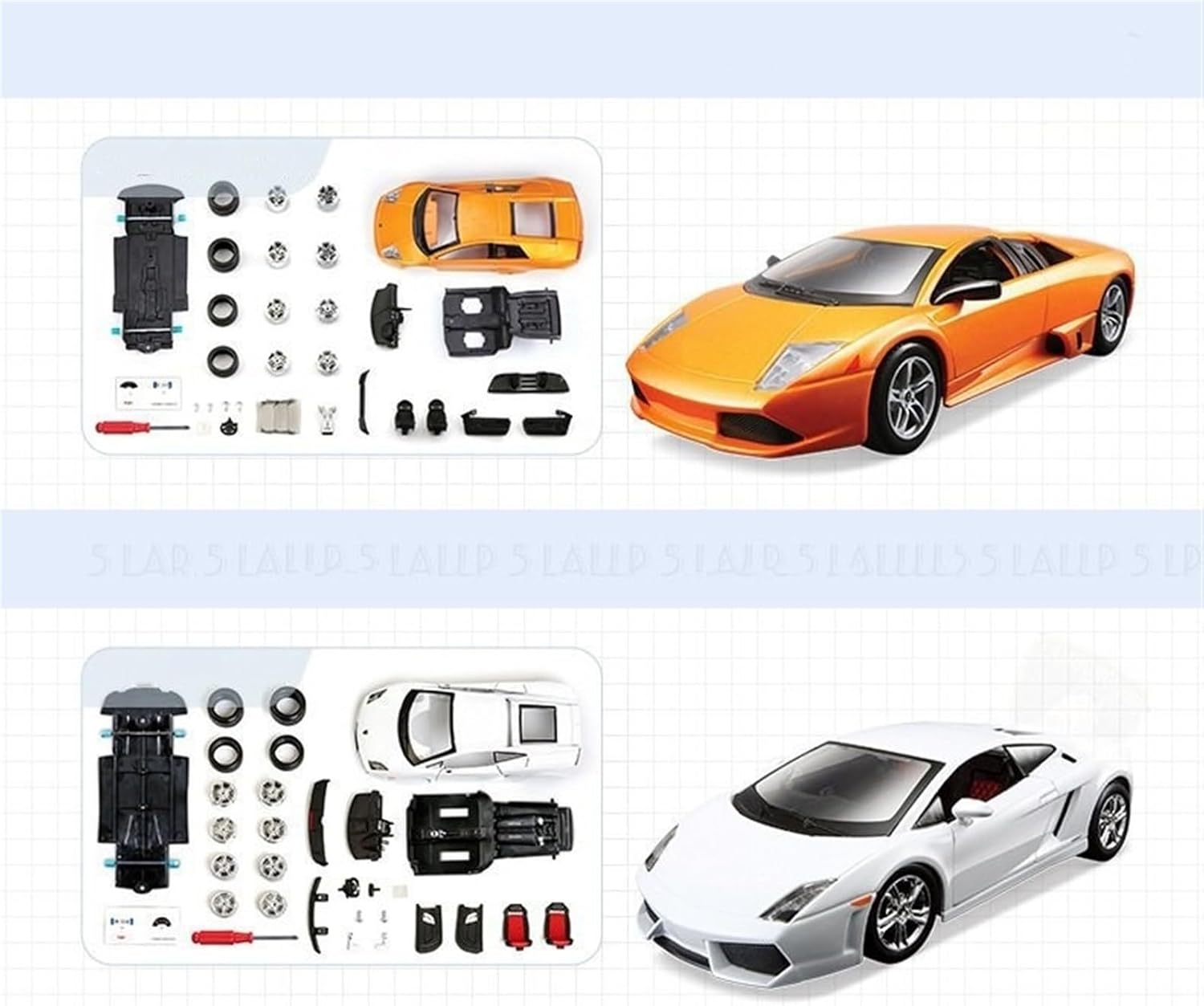 1:24 assembled version of The GT2 RS yellow and black alloy car models(Assembled version Red)