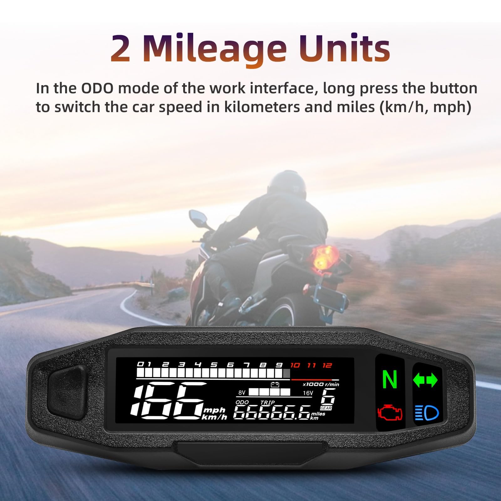 Contachilometri Per KR200 Contachilometri Universale Per Moto Contachilometri Digitale Impermeabile Strumento Elettrico Per Carburatore(1PC Gauge)