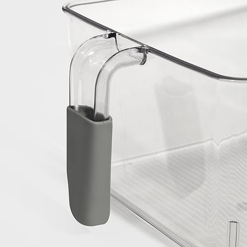 Miniatura 2 de Refrigerador de 12.5 x 7 x 4.5 pulgadas con mango cubierto de silicona para refrigerador y congelador, grande, transparente