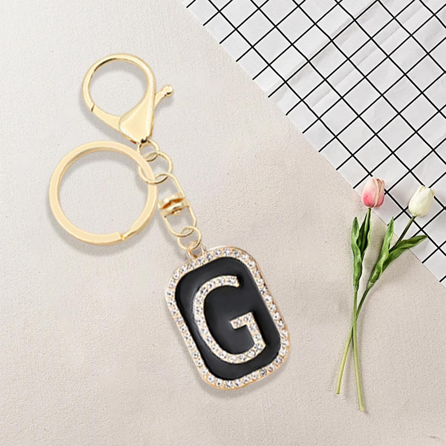 Elechobby Elegant Initial Letter Keychain for Women - Cute Charm for Handbag, Backpack & Car.Gift for Sister, Besties, Mom. - Image 2