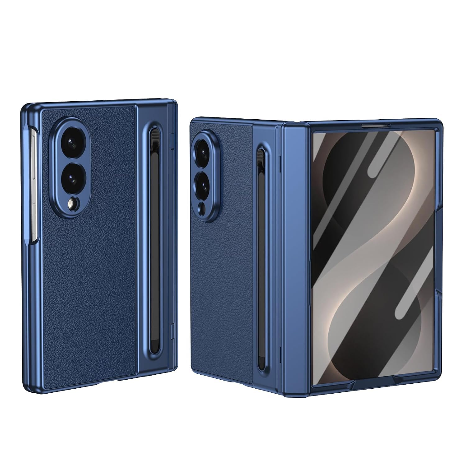 Luxury Vegan Leather Case for Samsung Galaxy Z Fold 5 (Blue) – Ultra Slim Protective Cover with S Pen Holder & Raised Camera Guards — Amazon image 10