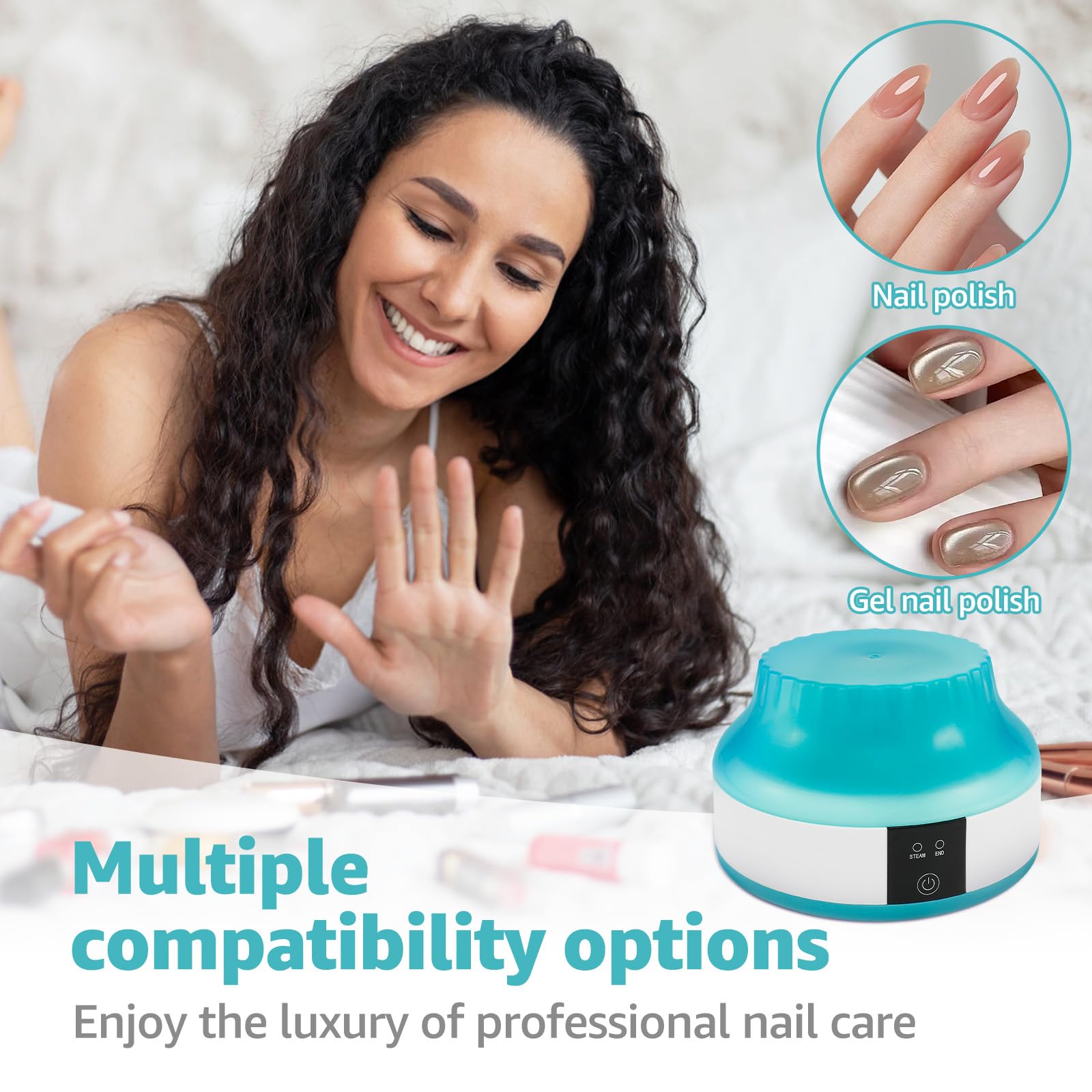 PP Shell Nail Polish Remover Machine, Soft Touch Compact Electric Nail Soaking Bowl, Multipurpose Easy To Use Steam Nail Polish Remover for Home Salon Use