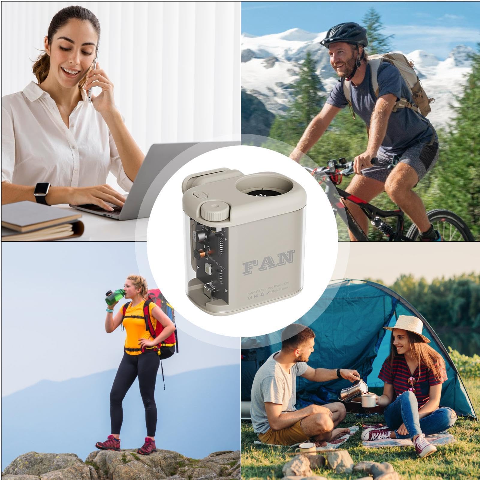 Ventilador de Cintura Recargable Pantalla Digital Enfriamiento Verano | Ventilador Cinturón Personal Enfriamiento Escritorio Para Casa Cuarto Oficina Tour Camping Trekking Pesca Playa Picnic Mujer