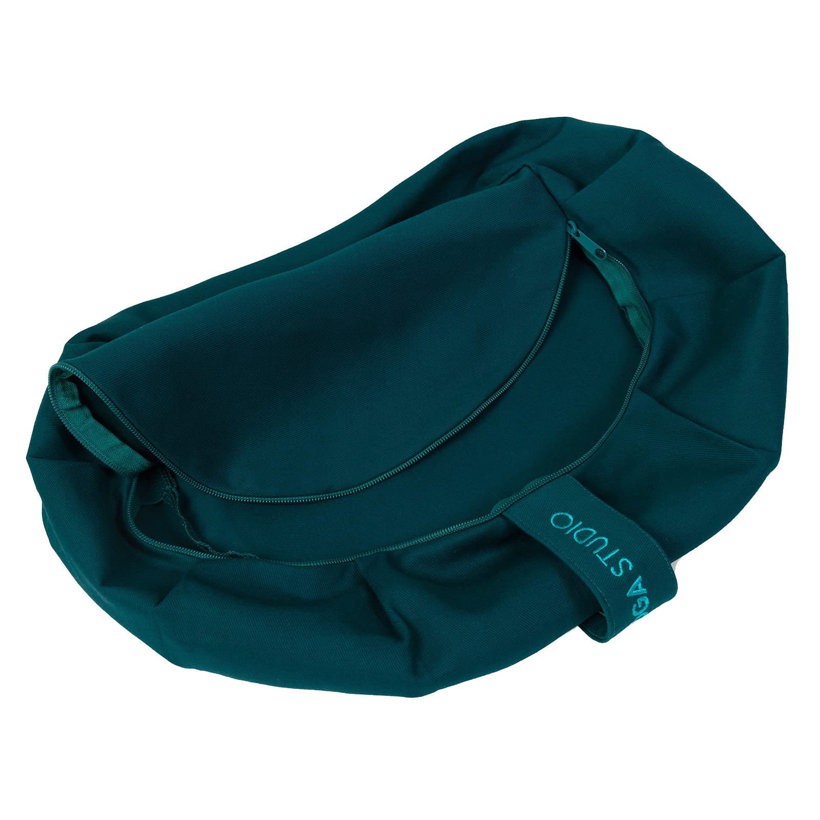 Yoga Studio Cojín de meditación EU Crescent Zafu de algodón orgánico | Funda extraíble lavable | Asa de transporte
