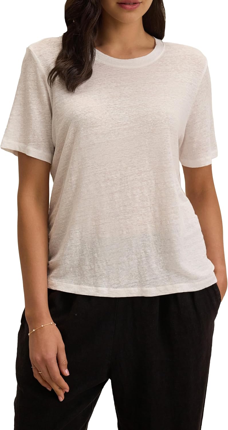 Velvet by Graham & Spencer Women's Heritage Linen Knit T-Shirt by Cleo Wade