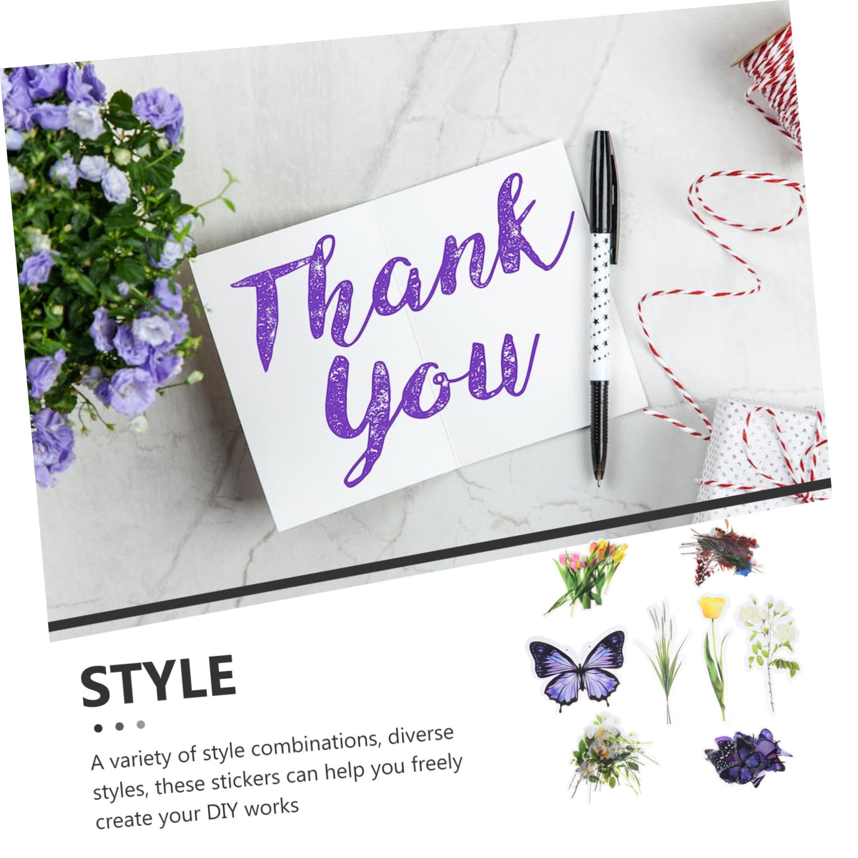 jojofuny 3 Pezzi Adesivi Floreali Estetici per Scrapbooking Pacchi Stickers Retro Impermeabili per Fai da Te per Decorazioni Creative e Personalizzazione Album Fotografici