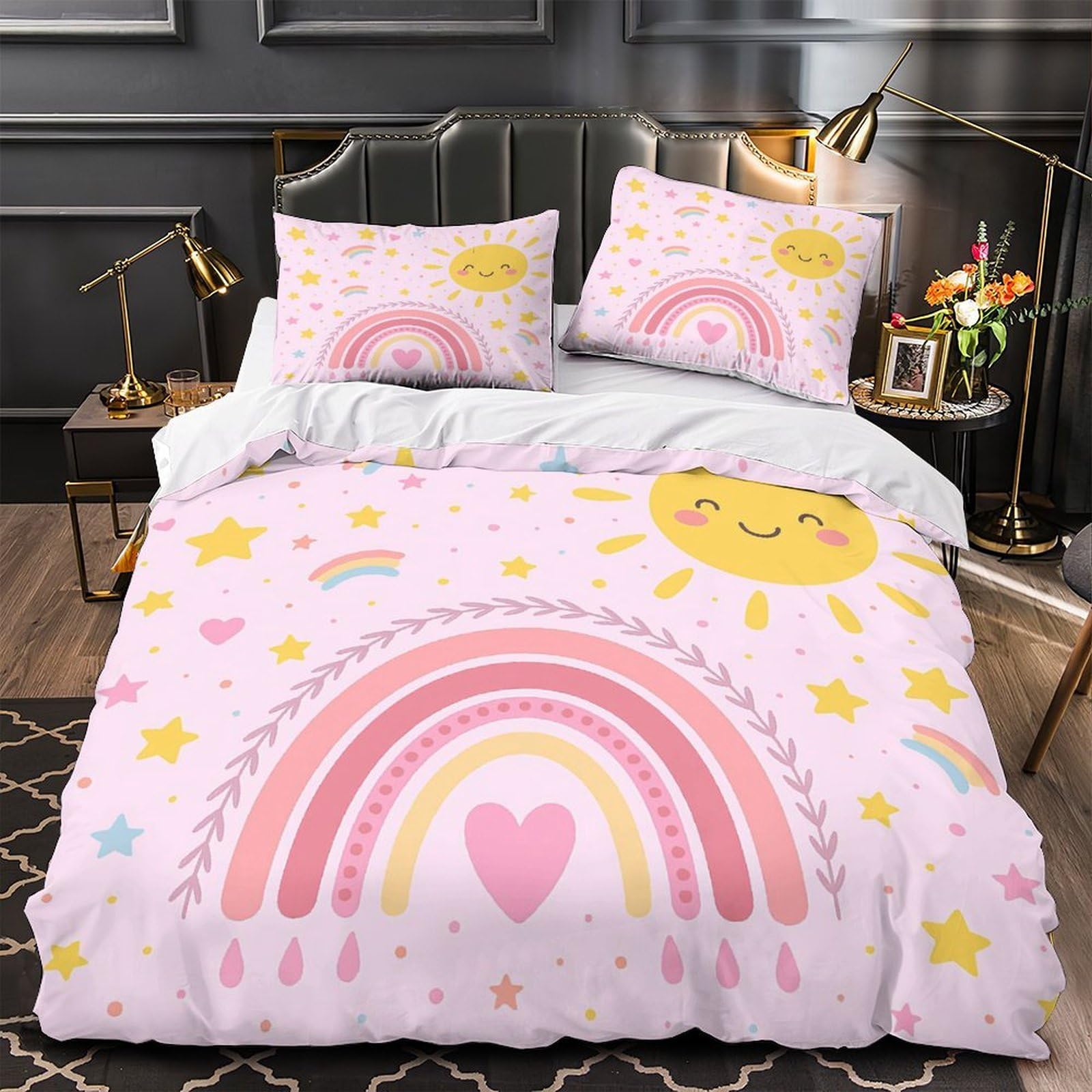Parure de lit couple amoureux pour une chambre cosy style vintage