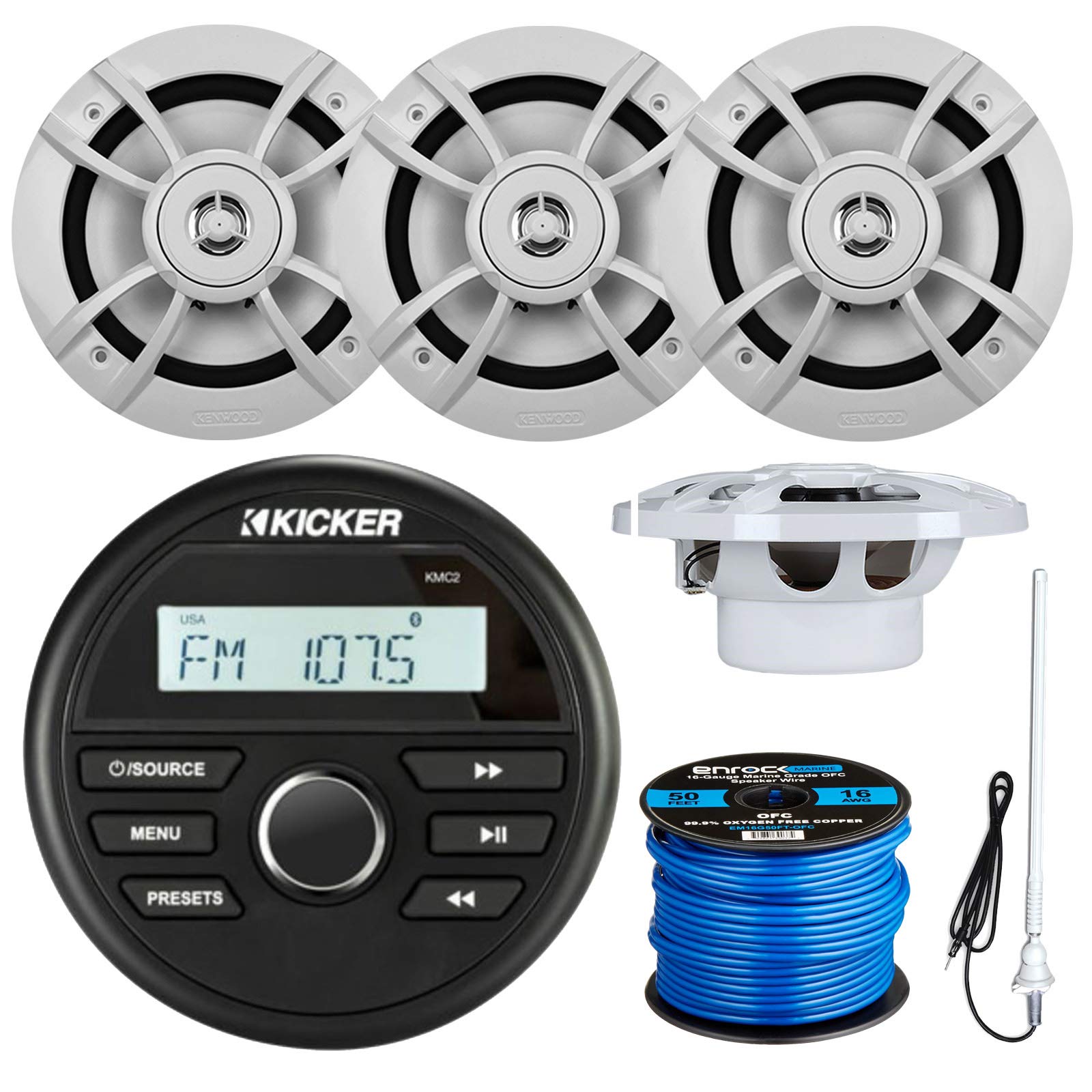 Buy Kicker Marine Boat Yacht Gauge Style AM/FM Radio Stereo Receiver