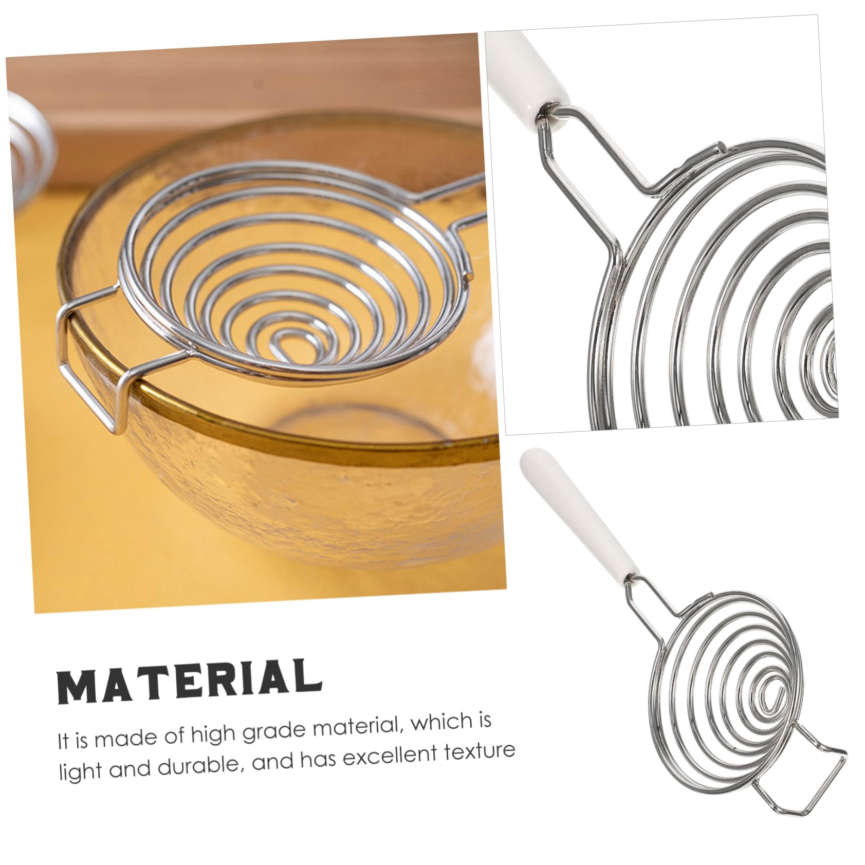 Mobestech Handheld Egg Yolk Separator Tool Convenient Stainless Steel Egg Splitter for Easy Baking Easy to Clean Space Saving Design for Home Use