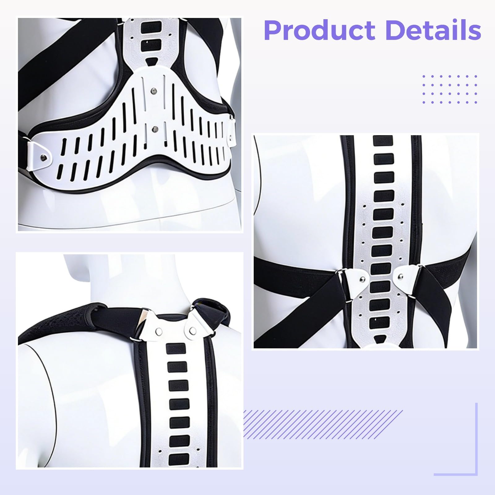 Corrector de postura con soporte de columna vertebral para adultos, soporte de espalda ajustable, ayuda con la cifosis y la espalda encorvada, transpirable, evita el encorvamiento