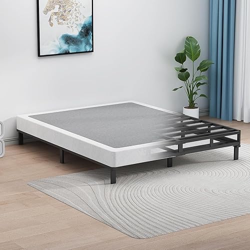 Miniatura 13 de UOMEUR Base de cama King Box Spring de 9 pulgadas, 3000 libras, base de colchón de metal resistente, sin herramientas, fácil montaje, sin ruido 9a