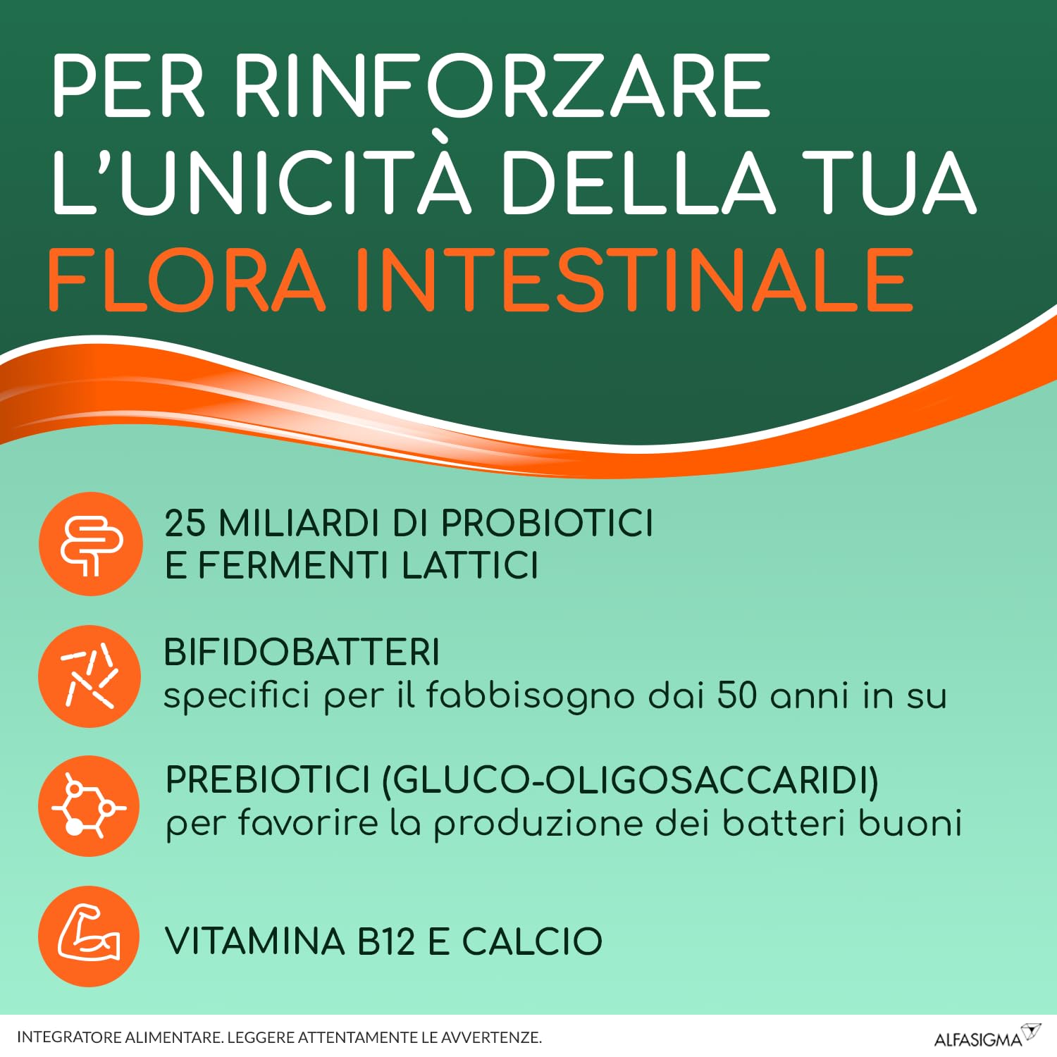 YOVIS Rigenera, Probiotici per il Benessere Intestinale dai 50 anni, 25 Miliardi di Fermenti Lattici Vivi con Calcio e Vitamina B12, 10 Bustine