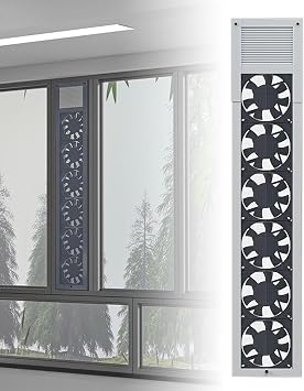 Window Exhaust Fan, Punch-free Door and Window Fan, Adjustable Length 52-140cm Optional, Speed 2800 RPM, Air Volume 85m/h Per Fan, for Home, Kitchen, Bedroom & Office