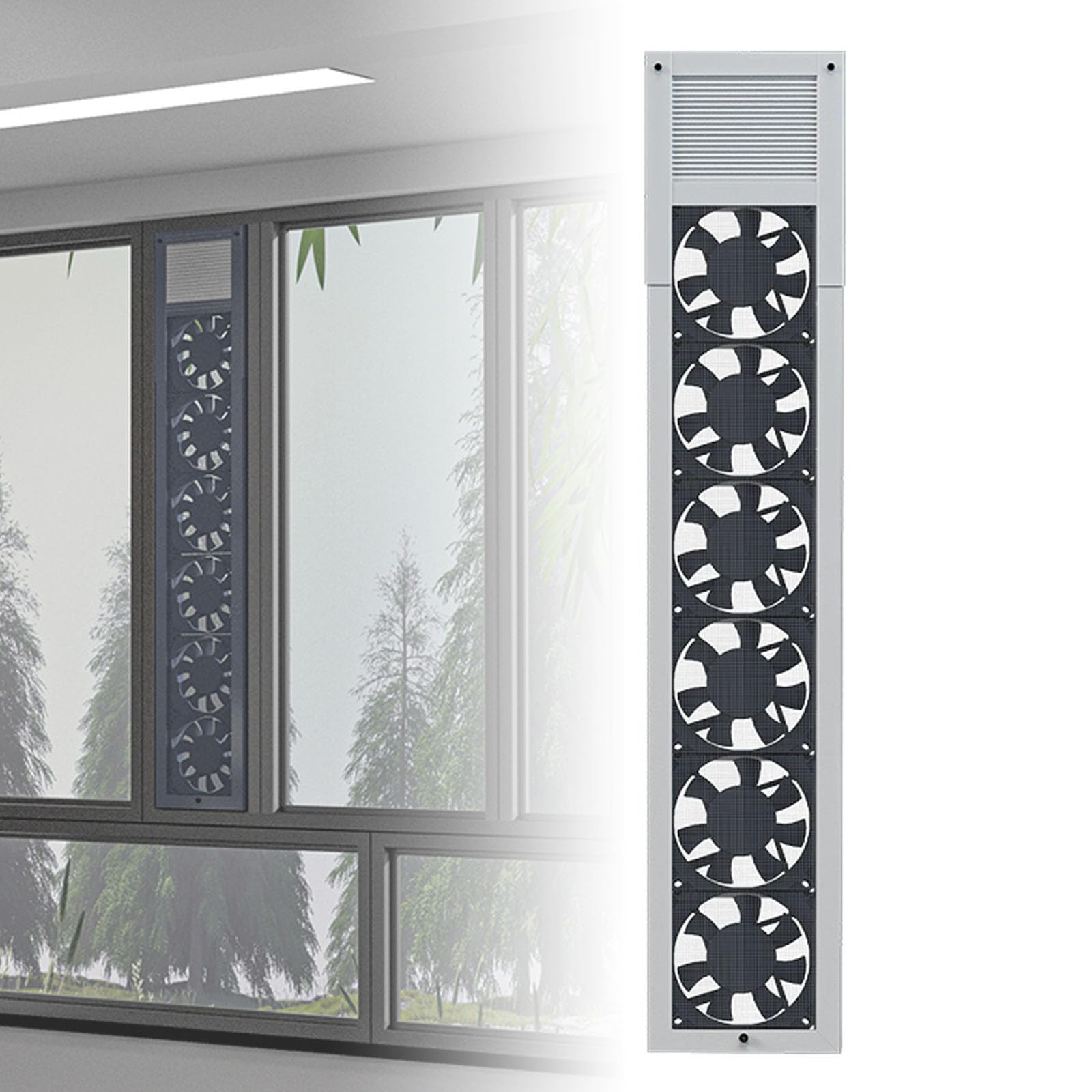 Ventilatore di Scarico per Finestre, Ventilatore per Porte E Finestre Senza Fori, Lunghezza Regolabile (52-140 Cm Opzionale), velocità 2800 Giri/min, Volume d'Aria 85 M/h per Ventola, per Casa