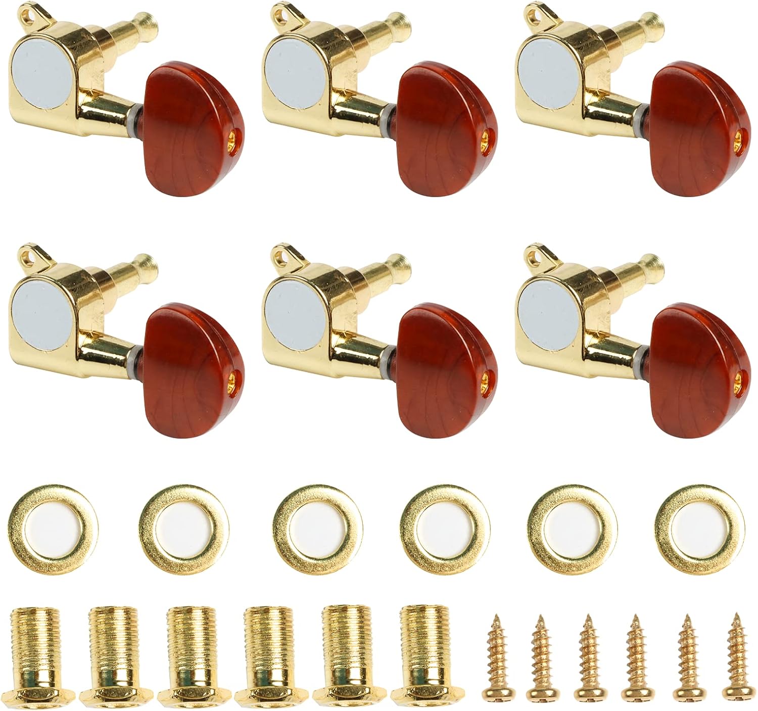 KADIROSA Sealed Guitar String Tuning Pegs Keys, 3 Left + 3 Right Guitar Machine