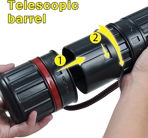 Miniatura 3 de DEWEL Tubo de dibujo, estuche telescópico, tubo de plástico grande, color negro, de almacenamiento, se expande de 24 a 40 pulgadas, tubo de plástico