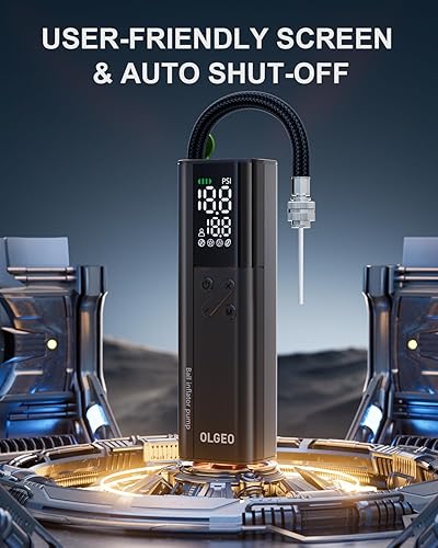 Miniatura 2 de Bomba de bola eléctrica, bomba de aire portátil de 16 PSI con manómetro y pantalla LCD digital para bomba de baloncesto, bomba de pelota de fútbol,