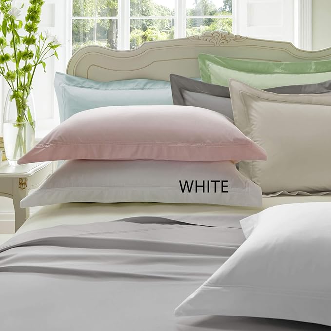 Dorma Plain Dye White 300 Thread Count Super King Flat Sheet Amazon