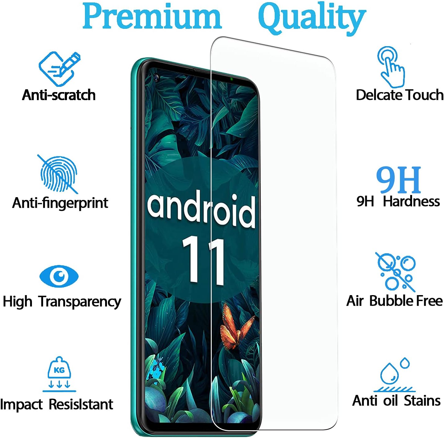 Kelolin Compatible with Ulefone Note 11P Tempered Glass Screen Protector, 9H Hardness, Anti-Scratch, Anti-Bubble - Image 3